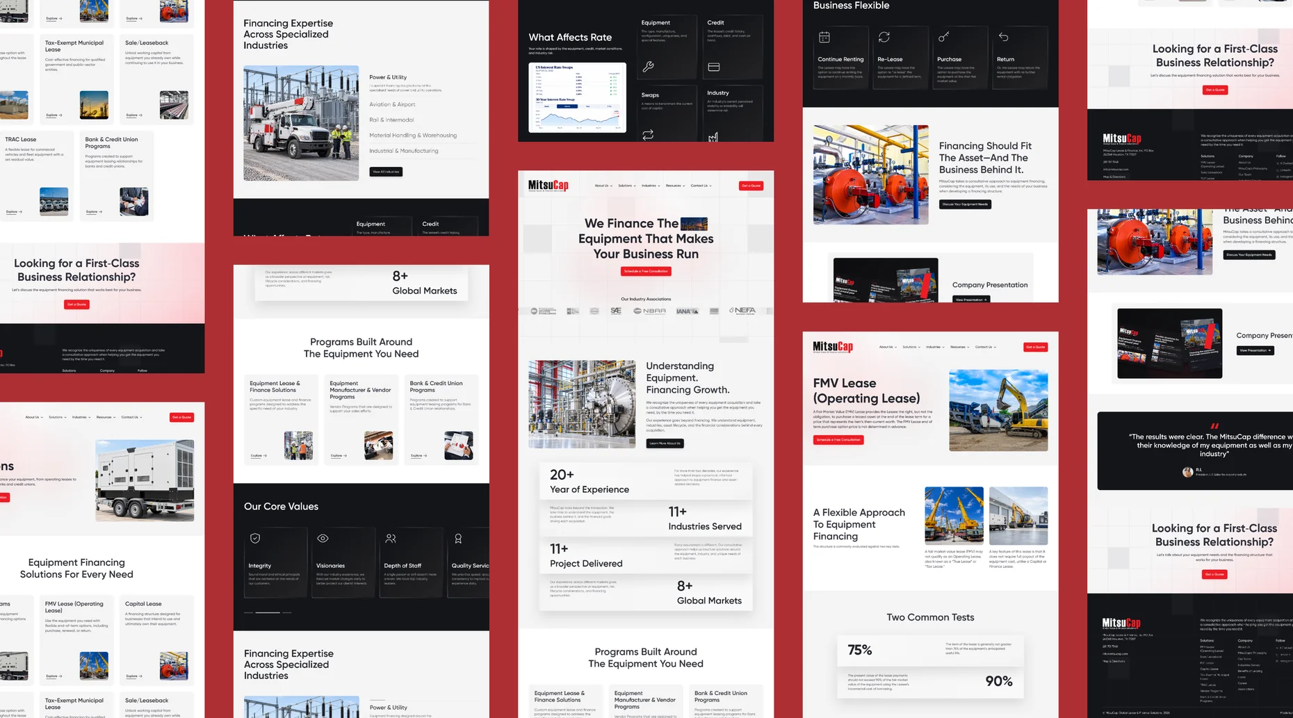 A grid of MitsuCap page designs